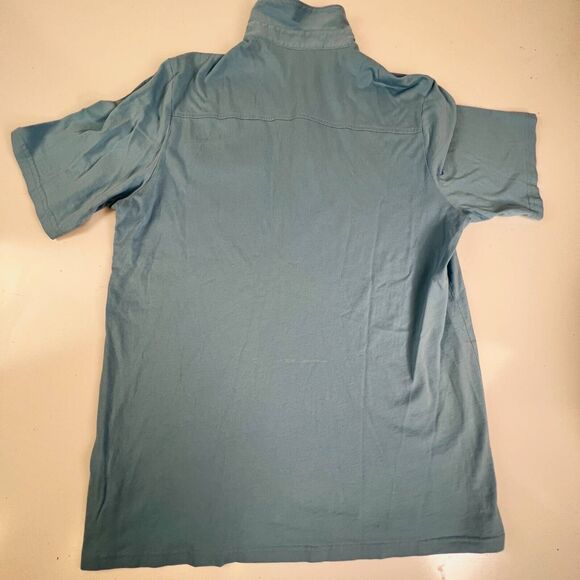 Criquet  Players Mens Polo Shirt Blue Short Sleeve Classic Pocket 4 Button M - Picture 3 of 11